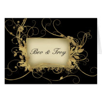 Elegant gold and black swirl design - customise it cards
