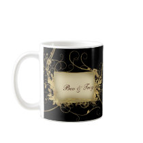 Elegant gold and black swirl design - customise it mug