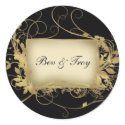 Elegant gold and black swirl design - customise it stickers