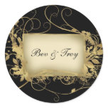 Elegant gold and black swirl design - customise it stickers