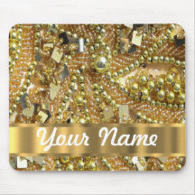 Elegant gold bling mousemats