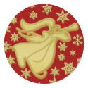 Elegant gold Christmas angel greetings wishes stickers