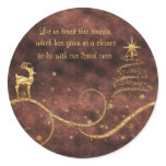 Elegant gold Christmas reindeer greetings wishes stickers