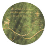 Elegant gold Christmas reindeer greetings wishes stickers