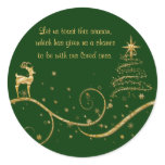 Elegant gold Christmas reindeer greetings wishes stickers