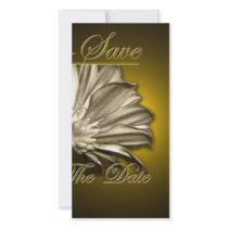 Elegant Gold Floral  Save the Date Picture Card
