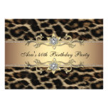 Elegant Gold Leopard 40th Birthday Party Personalized Announcement