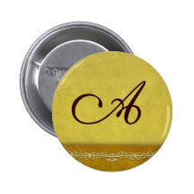 Elegant gold monogram - customise your own pinback button
