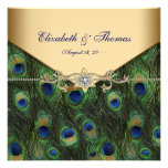Elegant Gold Peacock Wedding Invitations