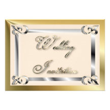Elegant Gold Silver WEDDING INVITATION