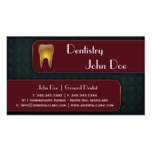 Elegant gold teeth dentist dental business card