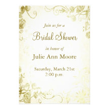 Elegant Gold Vintage Bridal Shower Invitation