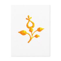 Elegant Golden Flower Post Card