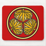Elegant Golden Japanese Symbol - Tokugawa Clan mousepads