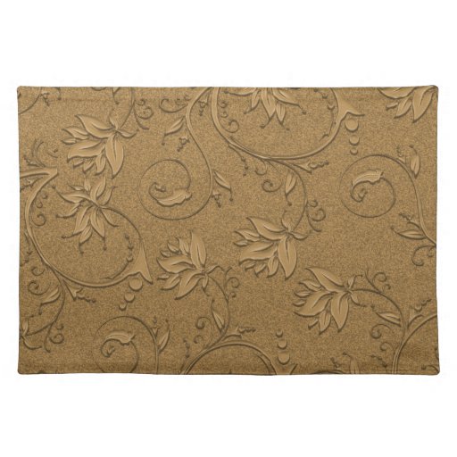 Elegant Golden Scrolls Placemat Zazzle
