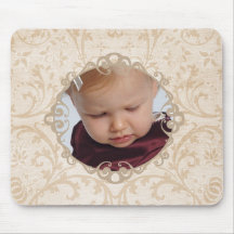 Elegant Golden Swirls Personalised Custom Photo Mousepads