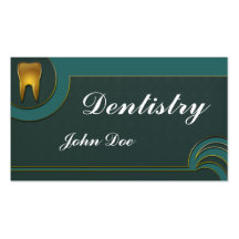 Elegant golden teeth dentist dental business card