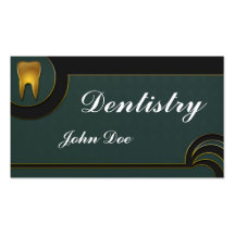 Elegant golden teeth dentist dental business card