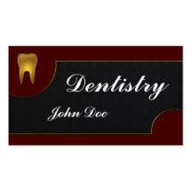 Elegant golden teeth dentist dental business card