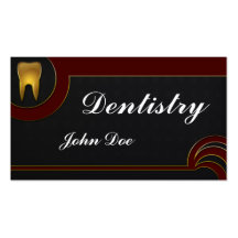 Elegant golden teeth dentist dental business card