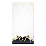 Elegant Golden Yellow Swirls Personalized Photo Card