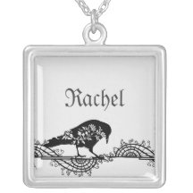 Elegant Gothic Black and White Raven Jewelry