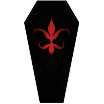 Elegant gothic coffin red acrylic cut out