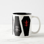 Elegant gothic coffins red and grey Halloween Mugs