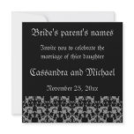 Elegant Gothic square wedding invitations