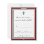 Elegant gray and red Wedding Response Card Personalized Announcement