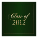 Elegant Green and Gold Class of 2012 Invitation