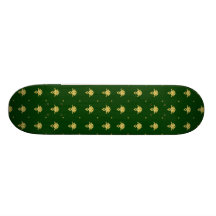 Elegant Green and Gold Damask Custom Skate Board