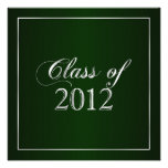 Elegant Green and Silver Class of 2012 Invitation