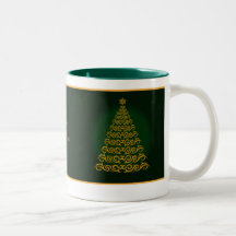 Elegant  Green  Christmas Tree Mug