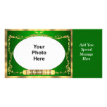 Elegant Green & gold Photo Greeting