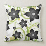 elegant grey charcoal floral throw pillow pillows