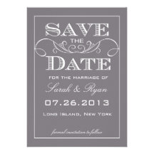 Elegant Grey Save the Date Announcement