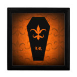 Elegant Halloween gothic coffin orange and black Jewelry Boxes