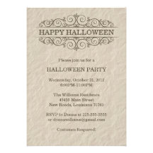 Elegant Halloween Party Personalized Invites