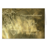 Elegant Heart Golden Wedding Anniversary Cards