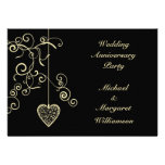 Elegant Heart Golden Wedding Anniversary Invites