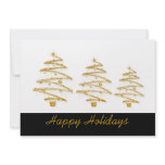 Elegant holiday party black gold invitations