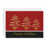 Elegant holiday party red gold invitations