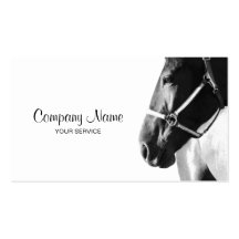 Elegant Horse Head White Business Card