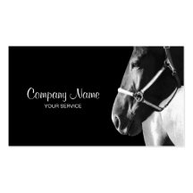 Elegant Horse Side Head Black Business Card
