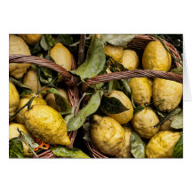 Elegant Italian Lemon Basket Amalfi Coast Lemons Greeting Cards