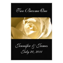 Elegant Ivory Cream Rose Wedding Invitation