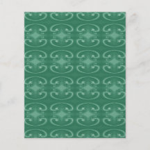 Elegant Jade Green Swirls Pattern. Full Color Flyer