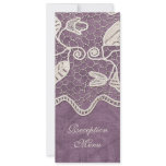 Elegant Lace on Violet Background Wedding Menu invitations
