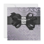 Elegant Lavender and Silver Invitation with Bow
